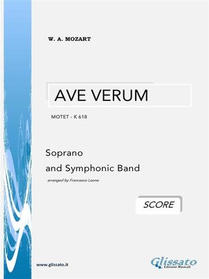 cover image of AVE VERUM--W.A.Mozart (SCORE)
